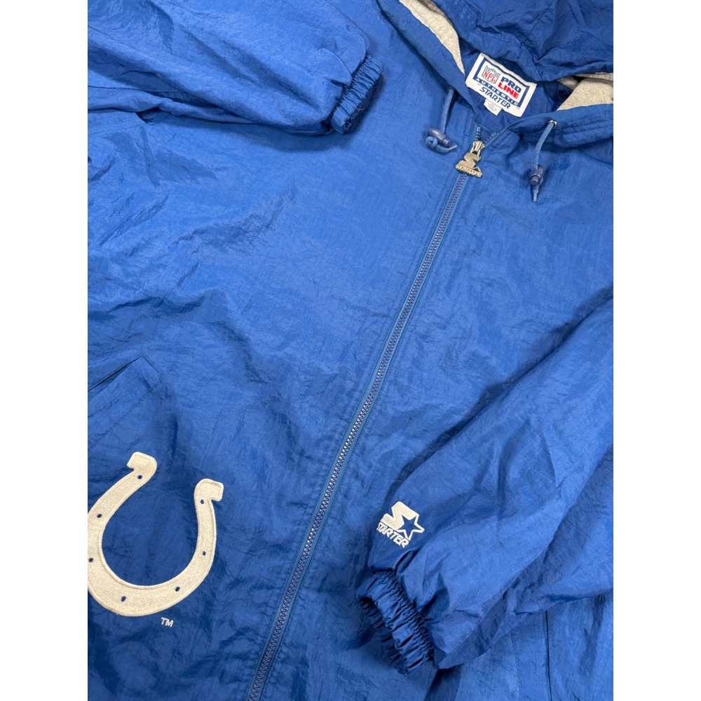 VTG Starter Indianapolis Colts Hooded Jacket NFL Pro Line Blue L Large
